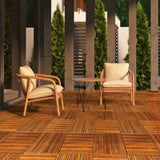 27pcs Wood Interlocking Deck Tiles 11.8"x11.8", Waterproof Flooring Tiles for Indoor and Outdoor, 80119626