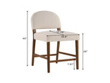 26'' Seat Height Fabric & Rubberwood Bar Stool, Beige Upholstery with Adjustable Floor Leveler, N780P394271B