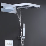 ZUN 2-Spray Patterns Wall Mount Dual Shower Faucet Set for Bathroom, Shower Heads And Handheld Shower W105960164