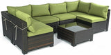 Cushion Covers for 7 Pcs Wicker Rattan Sectional Sofa, 14Pack Cushion Slipcovers Set W419P295491