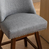 Counter Height Swivel Barstools, 26'' H Seat Height Upholstered Bar Stools Set of 2, Fabric in Gray W1143P151491