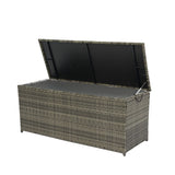 Outdoor Storage Box, 113 Gallon Wicker Patio Deck Boxes with Lid, Outdoor Cushion Storage for Kids W329138976