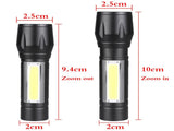 10Pcs Mini Zoomable LED Flashlight USB RechargeableCamping Hiking Flashlight Work light 09332566
