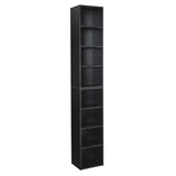 ZUN 8-Tier Media Tower Rack, CD DVD Slim Storage Cabinet with Adjustable Shelves, Tall Narrow Bookcase 75558810