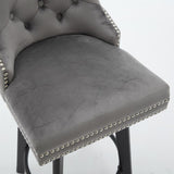 Modern Swivel Bar Stools Velvet Barstools Button Tufted Bar Stools Rivet Trim Bar Stools for Kitchen W2311P281908