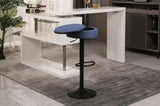 Round Storage Bar Stool Set of 2, Blue Linen Height Adjustable Barstool, 360&degCounter Height Swivel W2200P196799