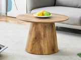 Natural Wood Grain MDF Round Coffee Table - 21.6" Diameter, 19.7" Height.Natural Wood Grain Texture W2920P232763
