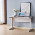 ZUN Laptop Desk with I- Shaped Legs, Spacious Desktop in White Oak B107130901