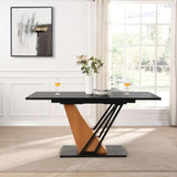 61.81 inch Extendable Dining Table, Modern Geometric Rectangular Table with Sturdy Metal W2317P251950