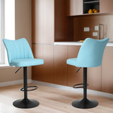 ZUN Swivel Bar Stools Set of 2,Height Adjustable Counter Stool,Modern Armless Faux Leather Barstool W561P175969