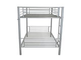 Iron Bed Bunk Bed with Ladder for Kids Twin Size Gray 40700088