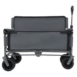 3-in-1 Convertible Folding Wagon Cart with Bench Seat & Storage - 500lbs Heavy-Duty Utility Wagon, W2932P312717