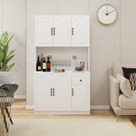 ZUN 71" Kitchen Pantry Storage Cabinet with Microwave Oven Countertop, Freestanding Hutch Cabinet with W282108555