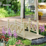4.7ft Garden Bridge Arc Wood Footbridge Decorative Pond Bridge Prohibited by 86306248