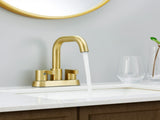 Bathroom Faucet 2 Handle 4 Inch Centerset Bathroom Sink Faucets 3 Hole with Pop Up Drain and Water 20967183