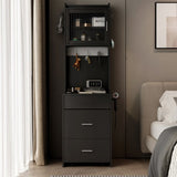 Small Vanity Desk with Mirror and LED Lights, Makeup Table with Charging Station and Storage Shelves 85611937