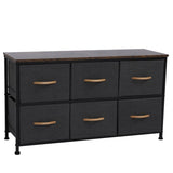 ZUN 3-Tier Wide Drawer Dresser, Storage Unit with 6 Easy Pull Fabric Drawers and Metal Frame, Wooden 46440438