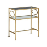 Grifton Rectangular Antique Gold Metal and Glass Accent Table B050P364437