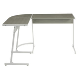 ZUN Grey and White L-shape Computer Desk B062P184544