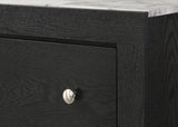 1pc Contemporary Modern White Faux Marble Top 2 Drawers Nightstand Black Finish Bedroom Furniture B2741P330120
