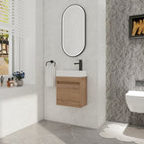 ZUN 18'' Floating Wall-Mounted Bathroom Vanity with White Resin Sink & Soft-Close Cabinet Door W99936260