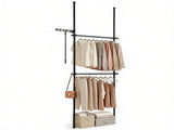 Floor to Ceiling Tension Clothes Rack No Drill Heavy Duty Carbon Steel Garment Organizer, Adjustable 50120366