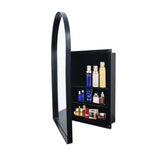 ZUN 24x36 Inch Arched Recessed Medicine Cabinet, Metal Framed Bathroom Wall Cabinet with Mirror and W1435P182919