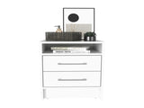Nightstand 23.6" H, with 2 Drawers and 1 Shelf, White B097P250850
