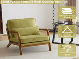 Low Arm Accent Chair - Olive Green Corduroy Upholstered Indoor Lounge Chair, Compact Single Seater 54584414
