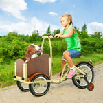 ZUN Foldable Tricycle for Kids Ages 6-12,Mini Cargo,Pet,Reverse Tricycle,Outdoor Parent-Child W1019P163630