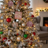 6PCS Set 3.9" Christmas Ball Ornaments Glass Hanging Decor for Holiday Tree Party Decor Vibrant 75322668