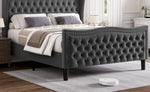 ZUN LIFT UP VELVET GRAY FULL SIZE BED W2239P242443