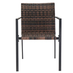 ZUN Set of 2 Stackable Outdoor Wicker Patio Dining Chairs, All-Weather Firepit Armchair with Armrests, 80539586