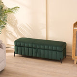 49.21"Wide Velvet Storage Soft Bench for Living Room, Entryway and Bedroom. Green W3118P272643