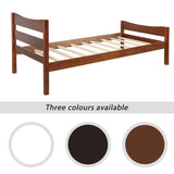 Twin Size Wood Platform Bed with Headboard and Wooden Slat Support WF191768AAD