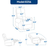 ZUN Manual Recliner Chair with Rocker and Swivel in Fabric for Living Room, Khaki W1803P252281