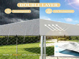Silver 13' x 13' x 6.5' Outdoor Pet Kennel Waterproof Roof for Small & Medium Dogs 37420580