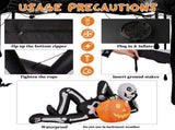 7ft Inflatable Halloween Decor with Lying Skeleton, 7 Built-in LED Lights, Black & White, 12V 1250mA 90127940