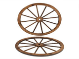 2pcs 30-Inch Old Western Style Garden Art Wall Decor Wooden Wagon Wheel Brown 42415001