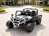White 2 Seater 24V Kids Electric Car, Remote Control 3 Speed LED Lights Music Horn Spring Suspension 96786378