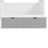 Wooden Twin Size Daybed with Storage Shelves and Lockers, Multi-functional Bed with Study Desk and N733P240746K