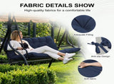 Outdoor Swing Cushions 60 Inch, Waterproof 4" Thick Porch Swing Cushion Replacement with Backrest 87425126