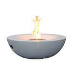 ZUN 42 Inch Outdoor Concrete Propane gas Fire Pit bowl in Antique white color W2620P182362