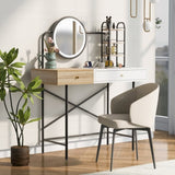 ZUN GO 40" Makeup Vanity Desk with 3-Mode Lighted Mirror & Wireless Charging Station , Vanity Table with N704P179781K