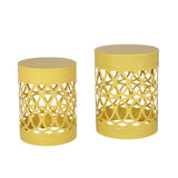 Outdoor Metal S/2 end table 73606.00YLW