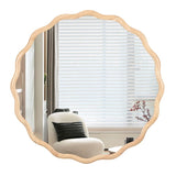 Solid Wood Wavy Mirror--Natural-Wood Vanity Mirror Wall Decor 31" x 31" Modern Mirror Wall Decor for W1445P189598