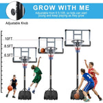 ZUN Portable Basketball Hoop System Stand Height Adjustable 6.6ft - 10ft with 44 Inch 50516123