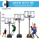 ZUN Portable Basketball Hoop System Stand Height Adjustable 6.6ft - 10ft with 44 Inch 50516123