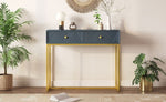 ZUN TREXM Modern Sleek Console Table Two Drawers with Stripe Design for Living Room and Entryway N715P201976E