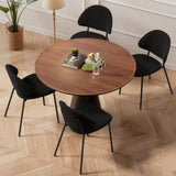 Set of 4 Upholstered Boucle Fabric Dining Chairs Mid-Century Modern Dining Chairs with Curved W3010P291312